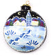 Frosty Midnight Gallop Small Round Ceramic Ornament