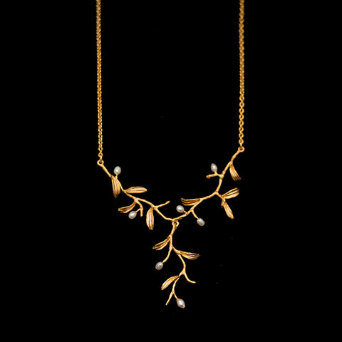 Night Willow 16'' Adj. Mini Statement Necklace By Michael Michaud