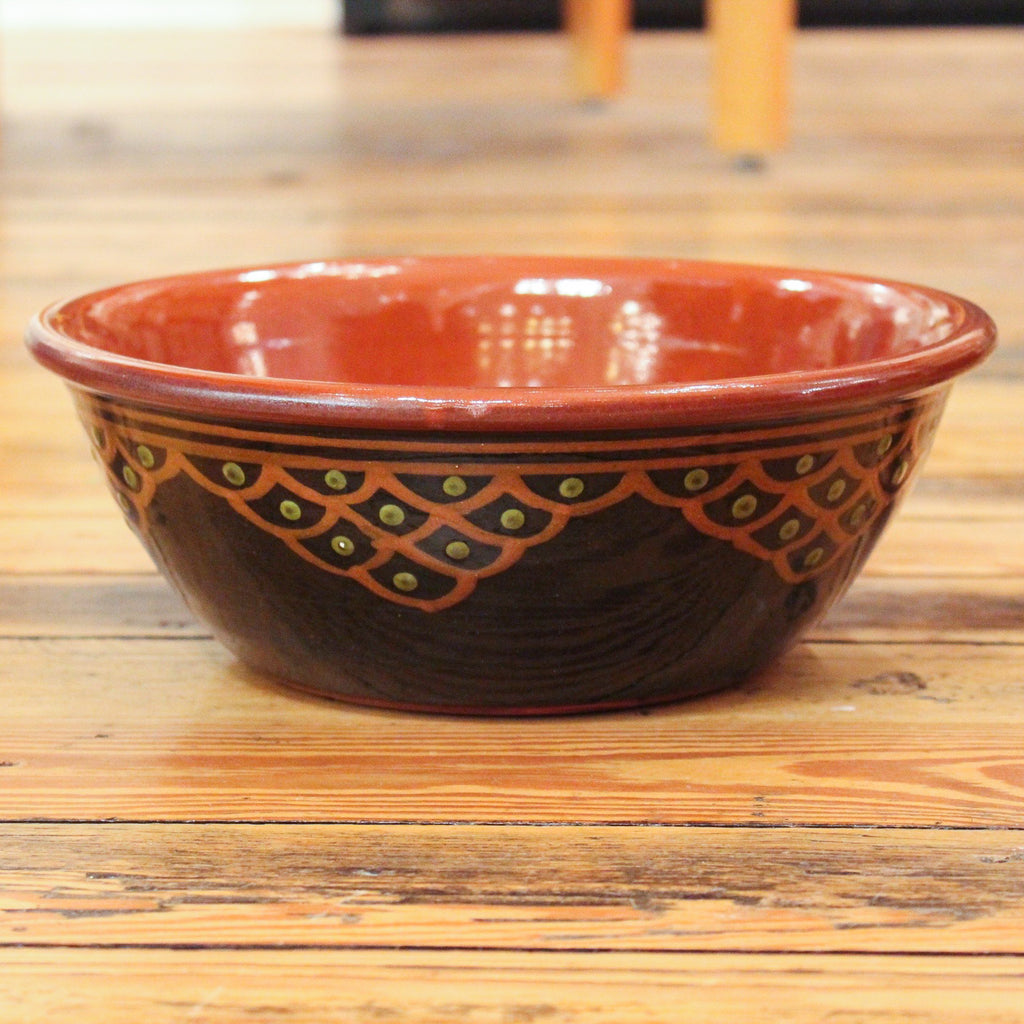 Redware 10'' Bowl with Fancy Top