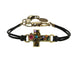 Crystal Flower Cross Leather Bracelet by Michal Golan