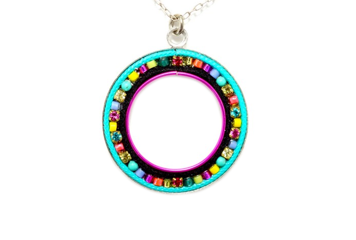 Multi Color Candy Hoop Necklace by Firefly Jewelry