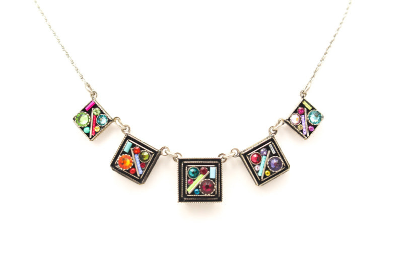 Mix Multiple Square Necklace by Firefly Jewelry