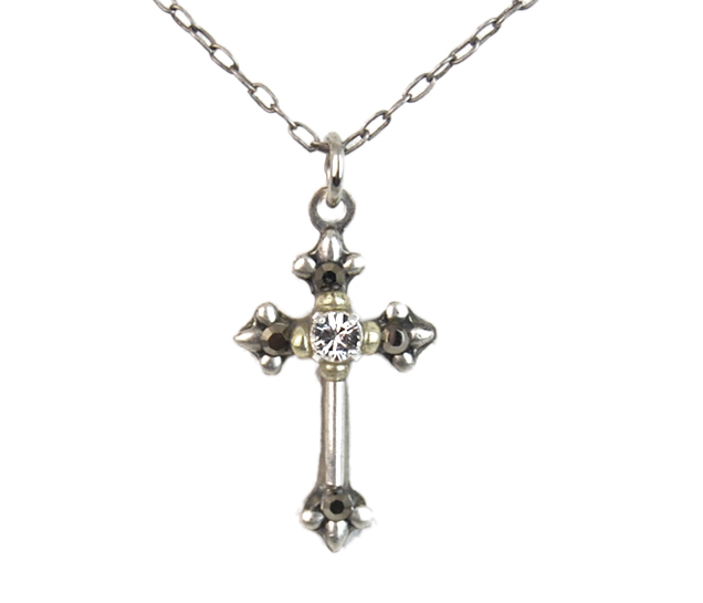 Silver Dainty Color Cross Necklace by Firefly Jewelry
