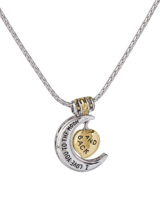 Moon and Heart Charm Pendant Necklace by John Medeiros