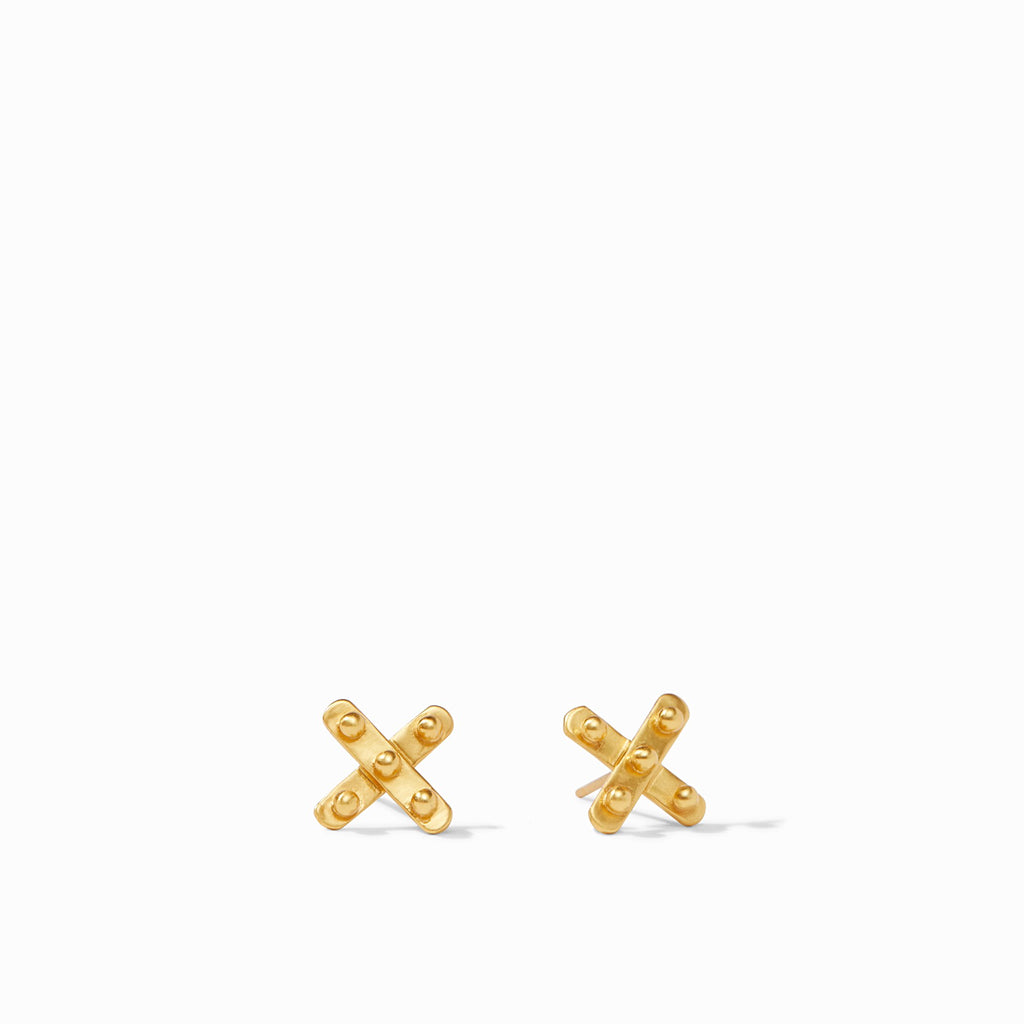SoHo X Stud Earrings Gold by Julie Vos