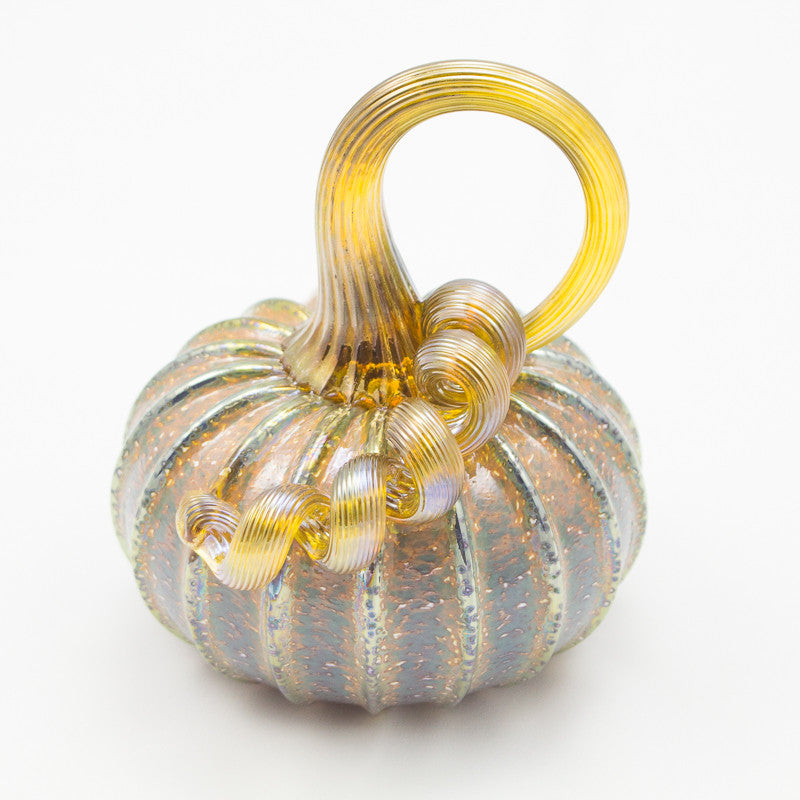 Handblown Glass Pumpkin in Aqua