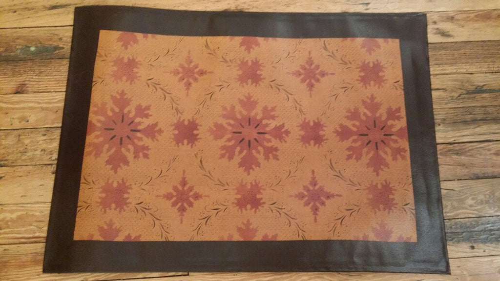 Humphries House Floorcloth with Border in Antique - Size 24" x 36"