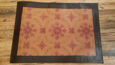 Humphries House Floorcloth with Border in Antique - Size 24" x 36"