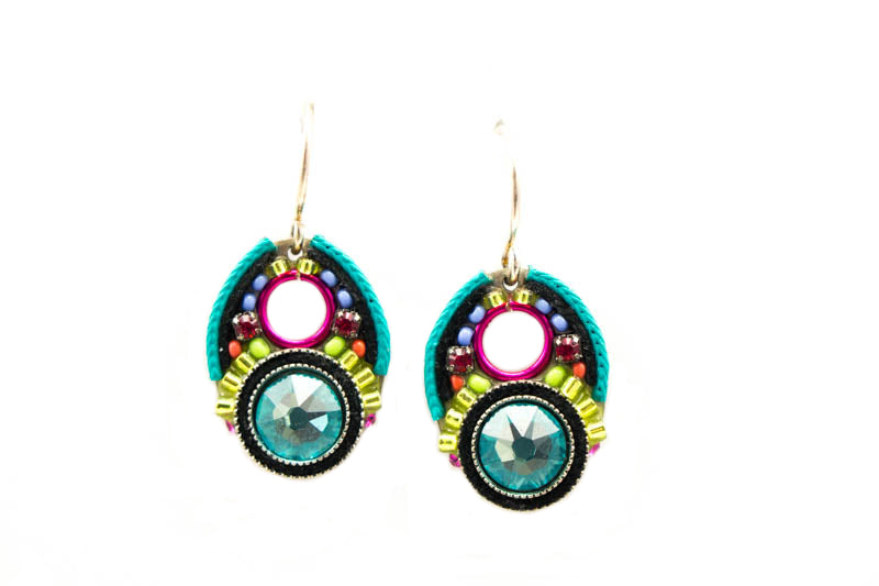 Multi Color Large Crystal Earrings by Firefly Jewelry