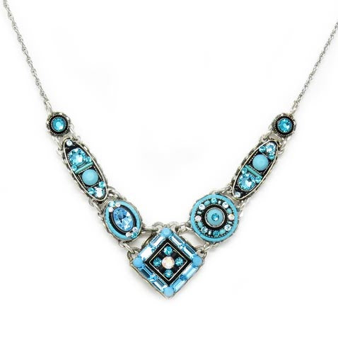 Turquoise La Dolce Vita Small V Necklace by Firefly Jewelry