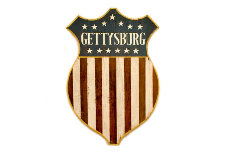 Gettysburg Shield, Patriotic Sign Americana Art