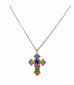 Multi Color Mosaic Cross Necklace by Firefly Jewelry