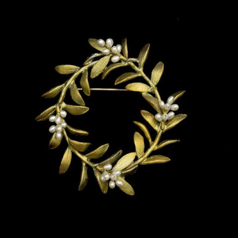 Flowering Myrtle Circle Brooch By Michael Michaud