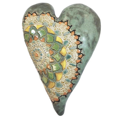 Amory in Old Copper Ceramic Wall Art by Laurie Pollpeter