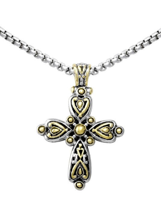 Celebration Collection Two Tone Cross Slider with Chain by John Medeiros