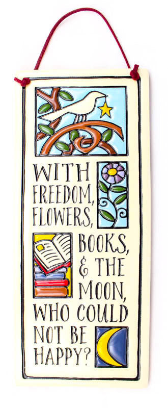 With Freedom Large Tall Ceramic Tile
