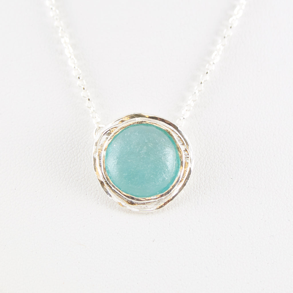 Simple Round Washed Roman Glass Necklace