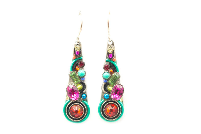 Multi Color Calypso Teardrop Earrings by Firefly Jewelry