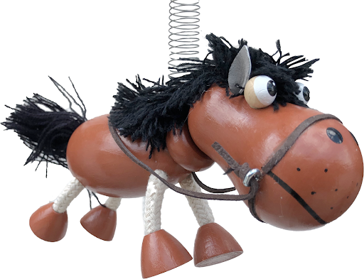 Horse Facing Down Handcrafted Wooden Jumpie
