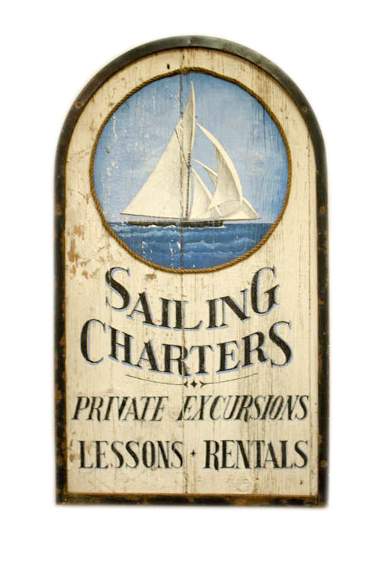 Sailing Charters, Metal Frame Americana Art