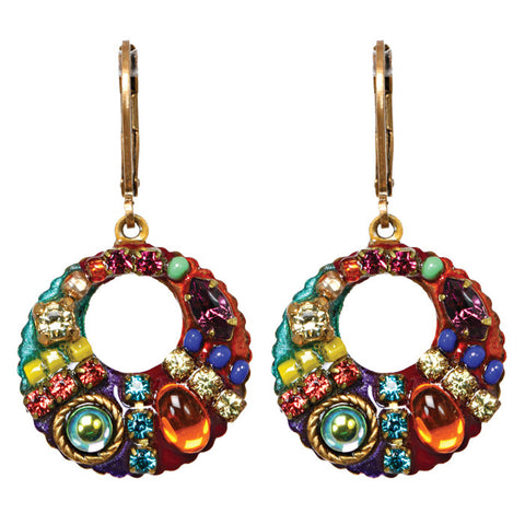 Multi Bright Small Hoop Earrings by Michal Golan