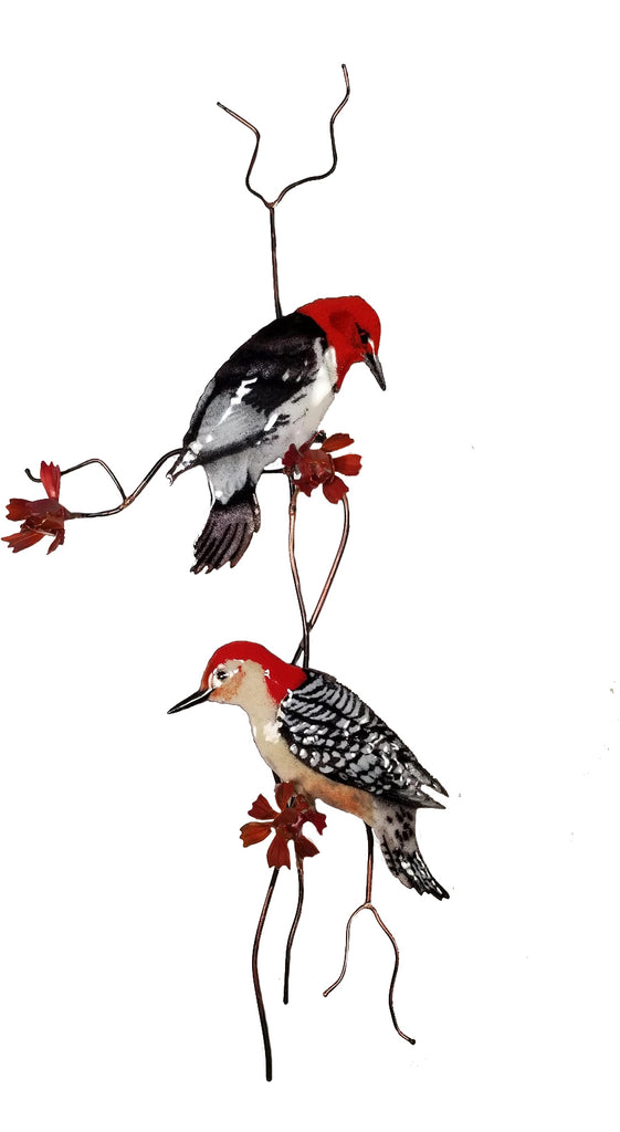 Red headed and Red belly Woodpeckers Wall Art by Bovano