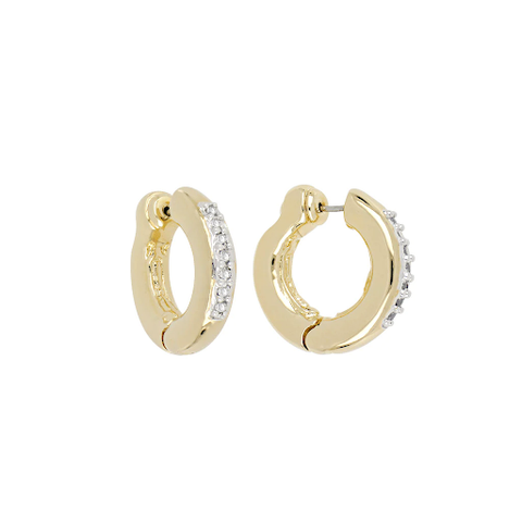 Ciclo D'Amor Small Gold Pave Huggie Earrings by John Medeiros