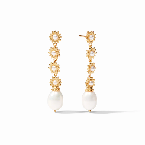 Flora Tier Gold Pearl Earrings by Julie Vos