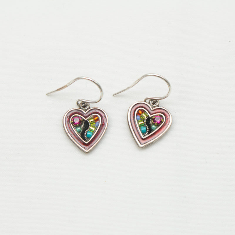 Multi Color Sacred Heart Earrings by Firefly Jewelry