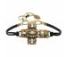 Pearl and Gold Cross Leather Bracelet by Michal Golan