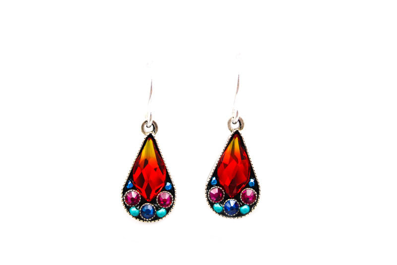 Multi Color Mosaic Drop Earrings by Firefly Jewelry