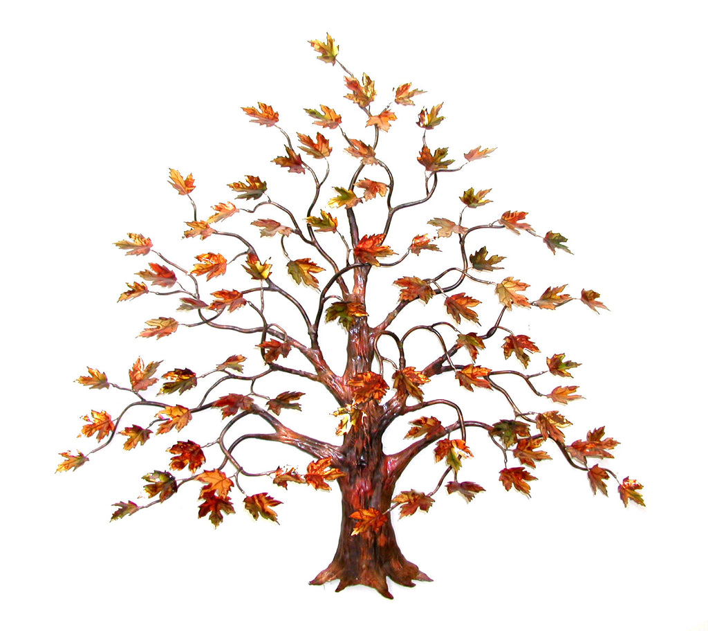 Maple Tree with Enameled Autumn Leaves Large Wall Art by Bovano Cheshire