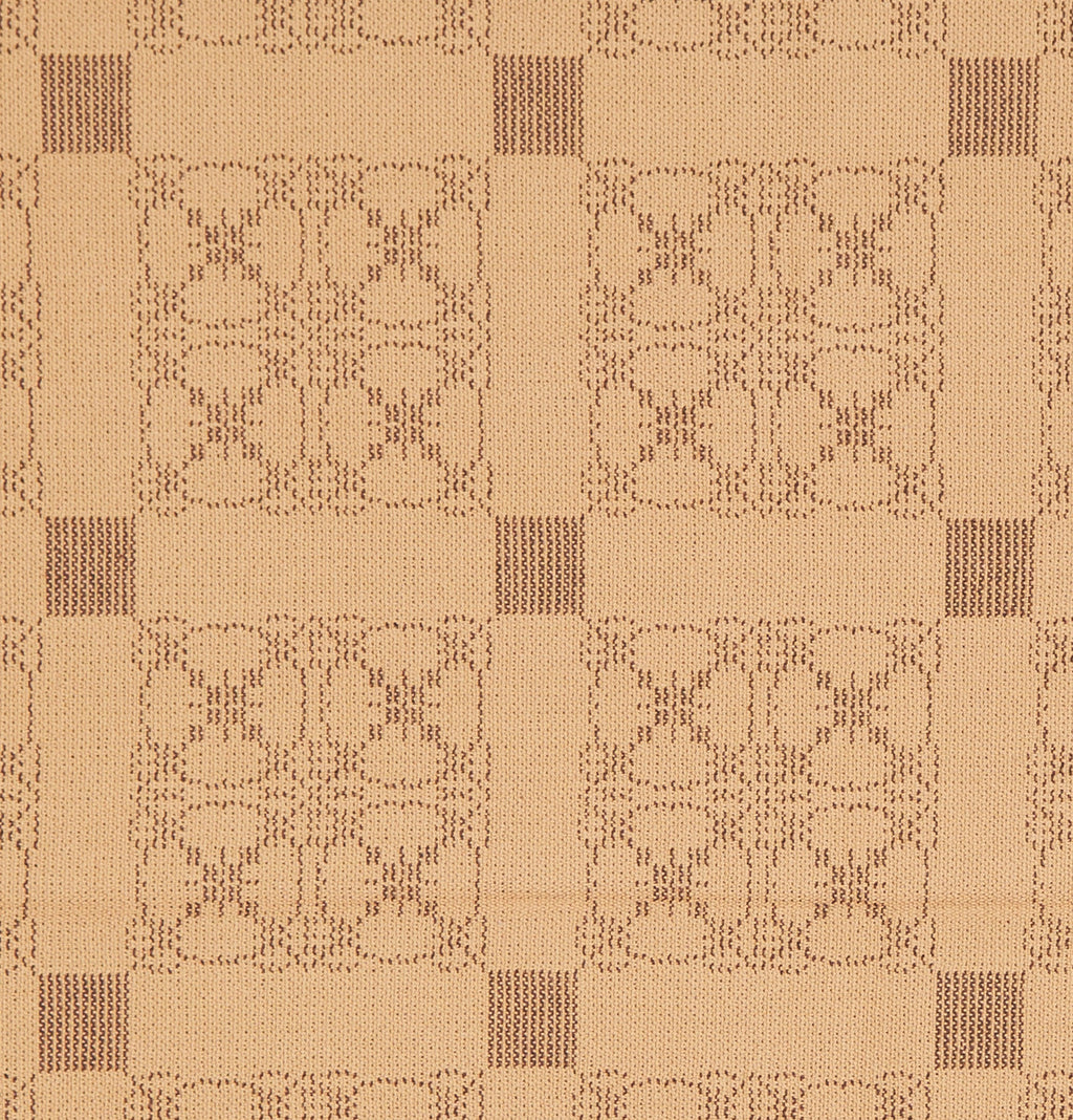 Carriage Wheel Queen Coverlet in Tan with Brown