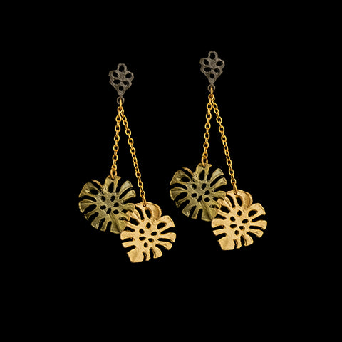 Monstera Dangle Post Earrings By Michael Michaud