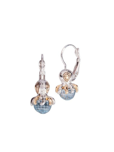 Ocean Images Aqua Viva Octopus French Wire Earrings by John Medeiros