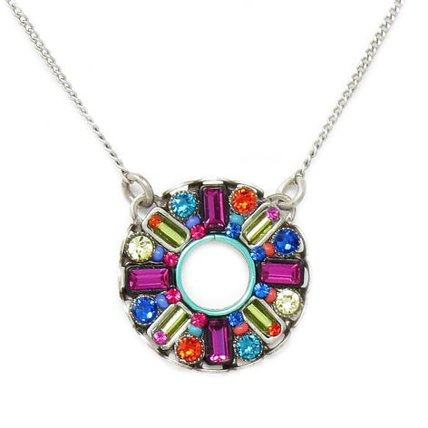 Multi Color Pinwheel Jewel Collection Necklace by Firefly Jewelry