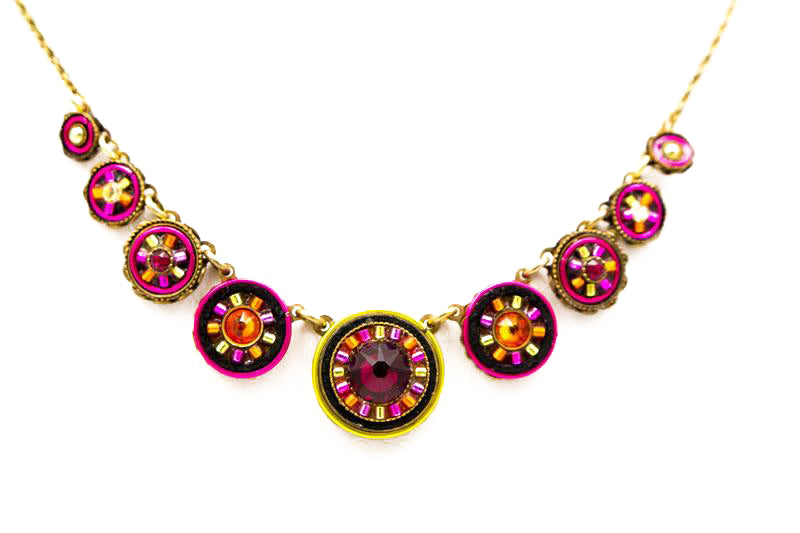 Ruby La Dolce Vita Circles Necklace by Firefly Jewelry