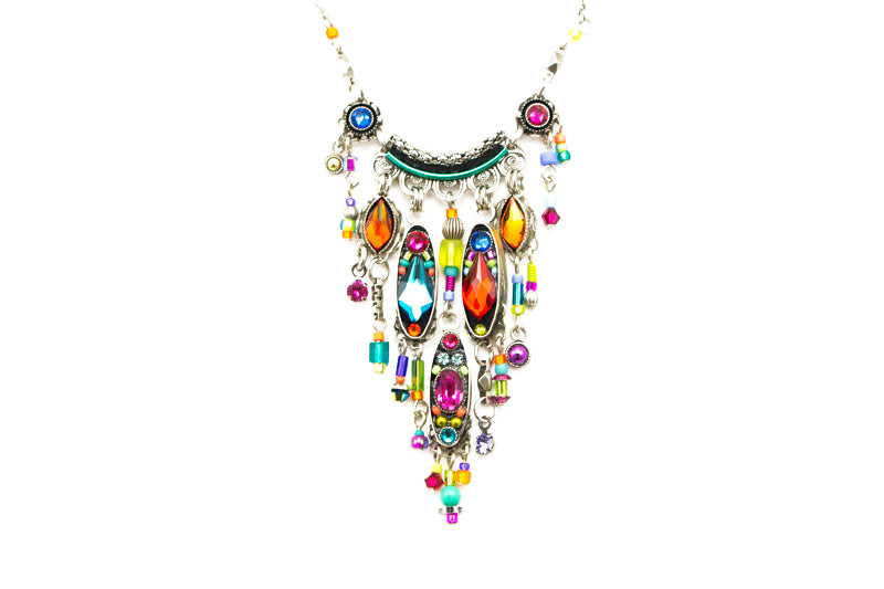 Multi Color Milano Waterfall Fringe Necklace by Firefly Jewelry