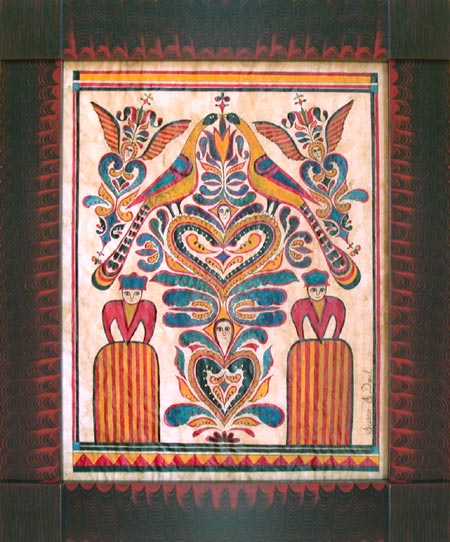 Fraktur Ladies and Birds by Susan Daul