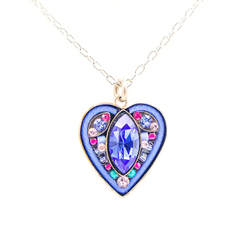 Sapphire Heart with Marquis Stone Necklace by Firefly Jewelry