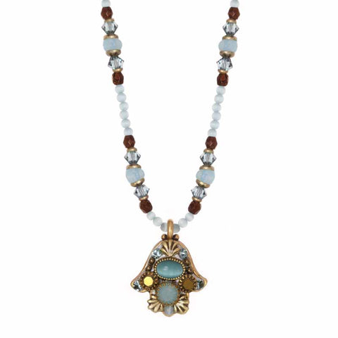 Small Cats Eye Hamsa Necklace