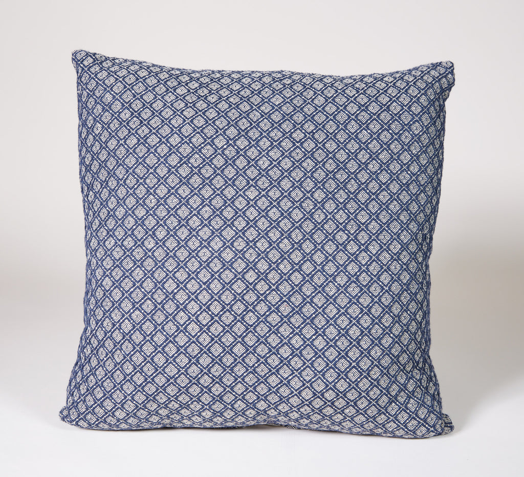 Angstadt #26 Pillow in Blue and Linen