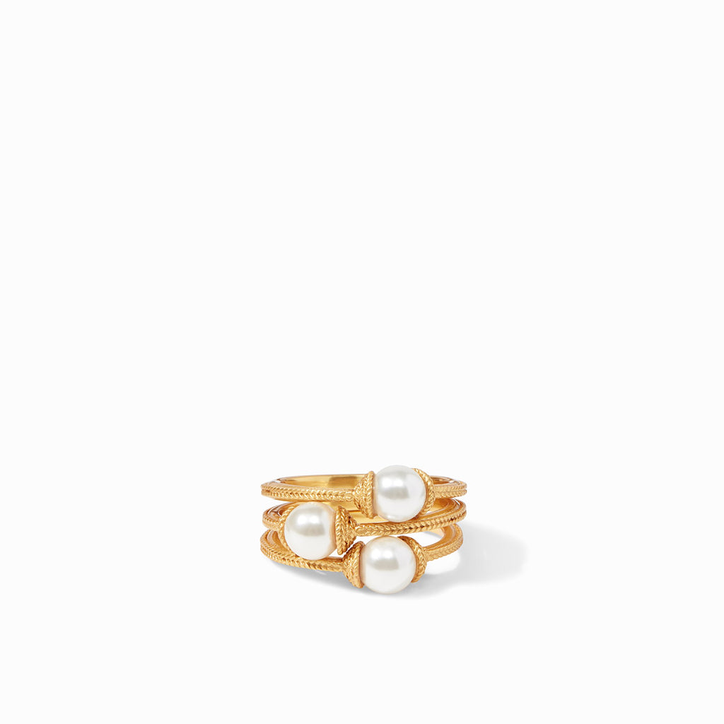 Calypso Pearl Stacking Ring Gold (Set of 3) Size 7 by Julie Vos