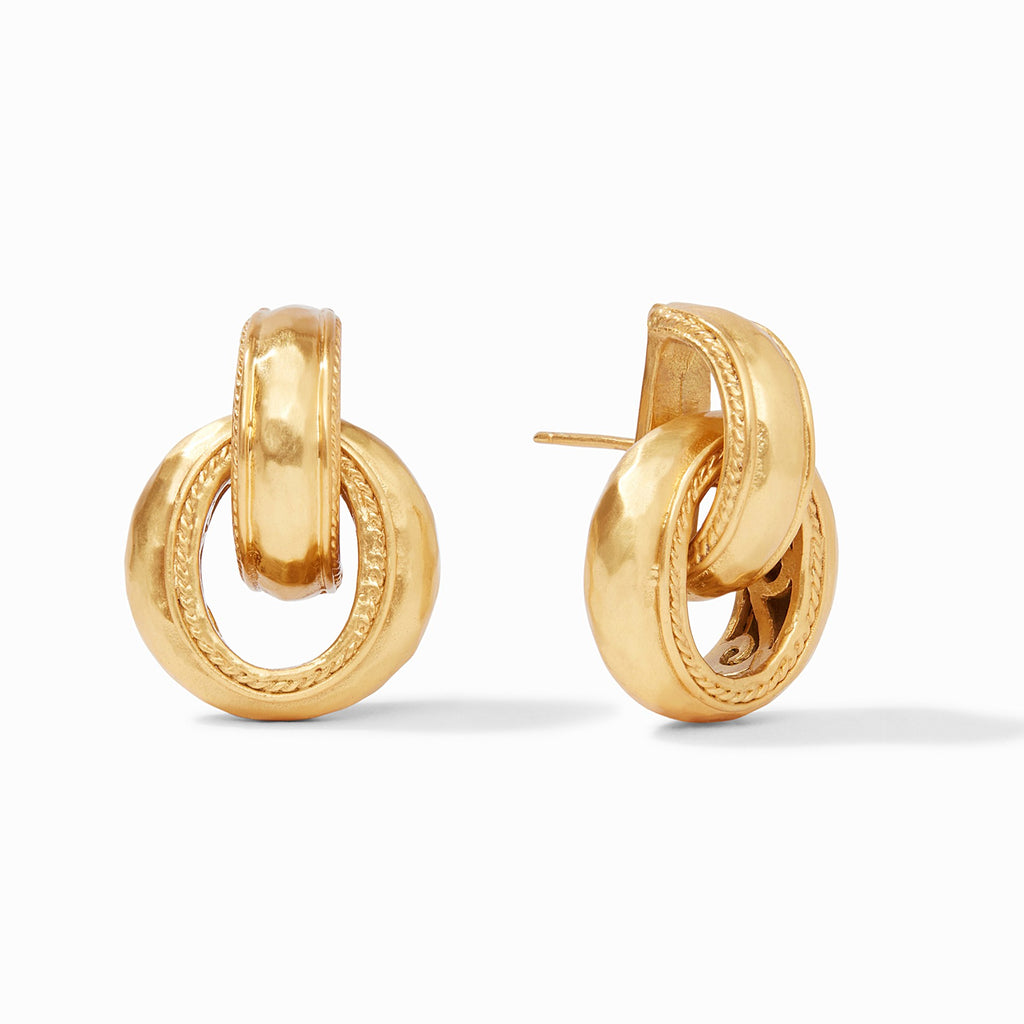 Cassis Doorknocker Earring Gold by Julie Vos