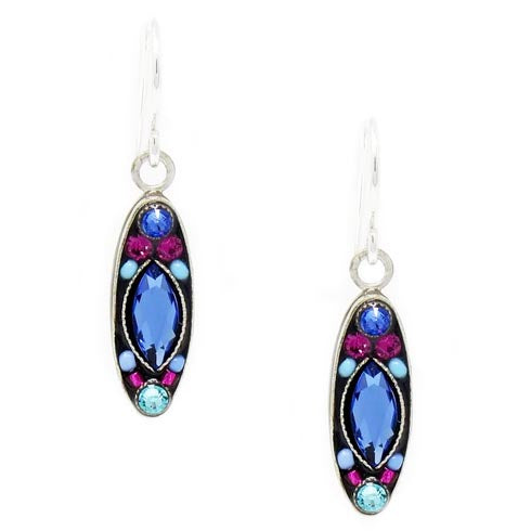 Sapphire Milano Long Oval Earrings by Firefly Jewelry