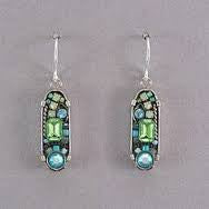 Light Blue La Dolce Vita Oval Mosaic Earrings by Firefly Jewelry