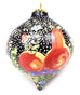Glistening Pear and Berries Tear Drop Ceramic Ornament