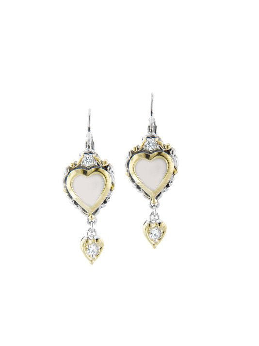 Heart Collection Mother of Pearl French Wire Earrings by John Medeiros