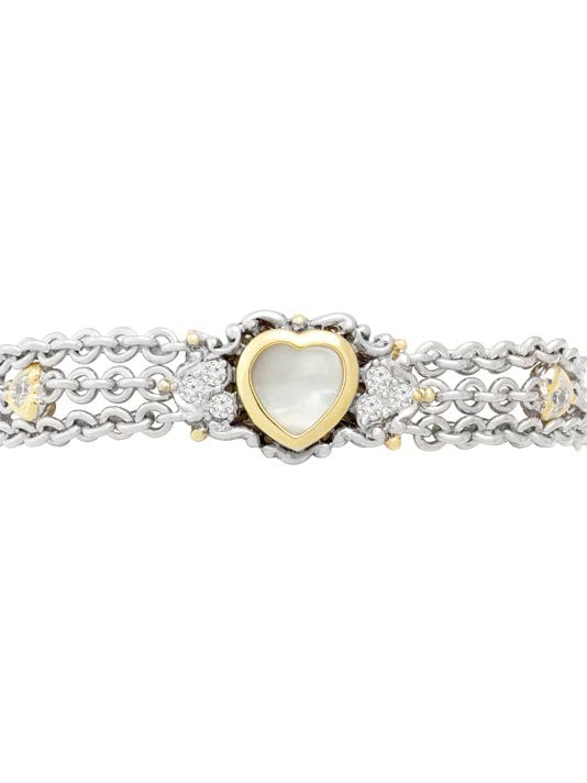 Heart Collection Mother of Pearl Triple Chain Bracelet by John Medeiros