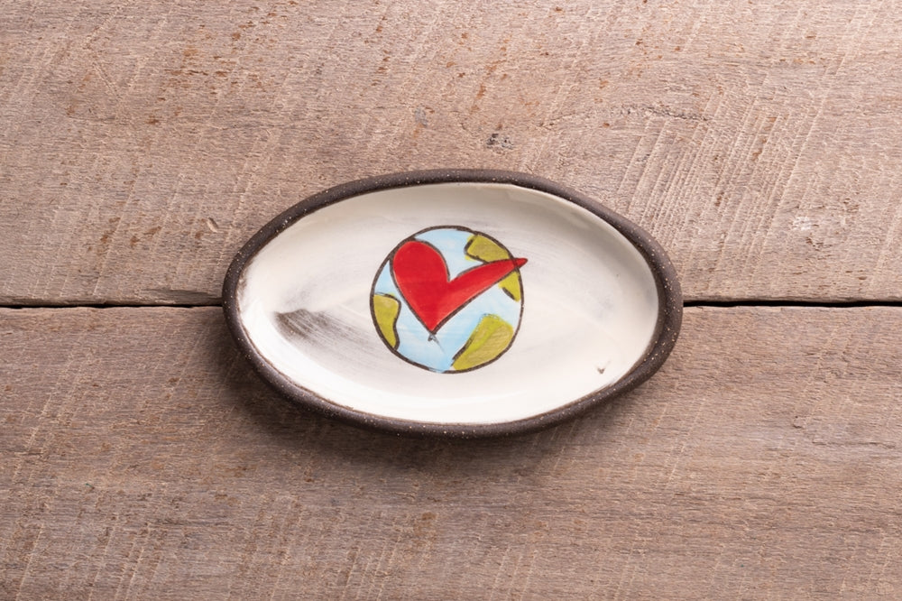 In this Together Mini Oval Tray Hand Painted Ceramic